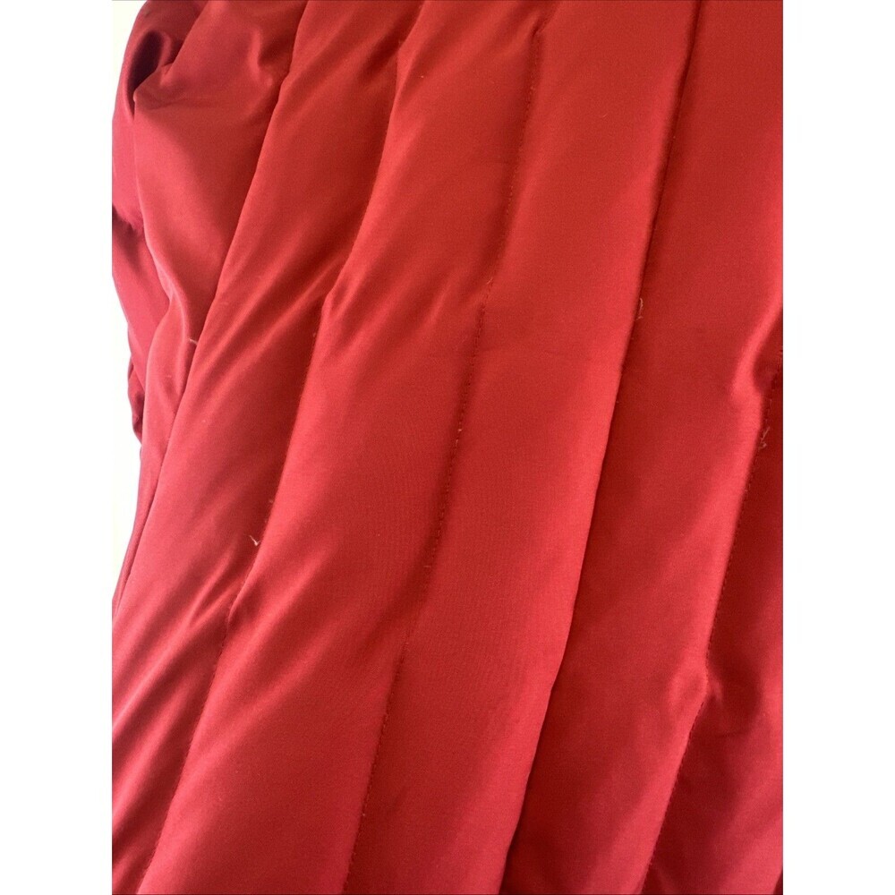 Calvin Klein Down Puffer Coat Zip Red Fleece Lined Pocket Insulated Women Medium - Picture 14 of 16